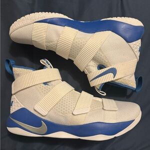 Nike LeBron Soldier 11 XI Size 13 TB White/Royal Blue/Metallic Silver NWB no lid
